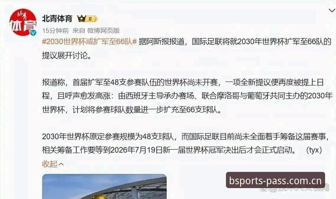 b体育app下载 世界杯扩军至66队的3个关键影响:中国男足迎来历史机遇
